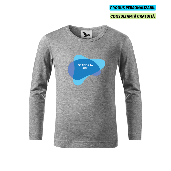 Malfini Tricou maneca lunga Copii Gri inchis FIT-T LS Personalizat