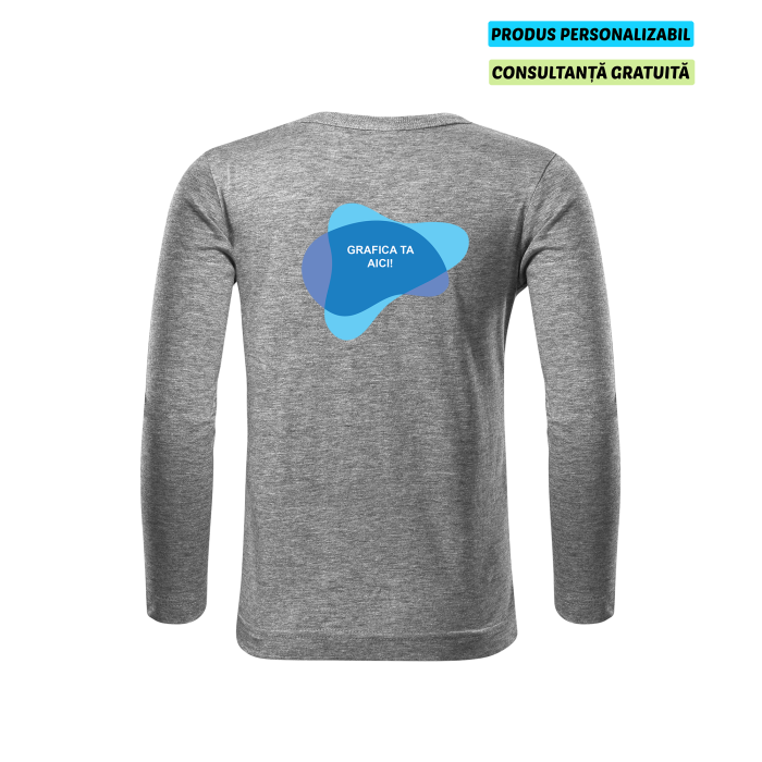 Malfini Tricou maneca lunga Copii Gri inchis FIT-T LS Personalizat