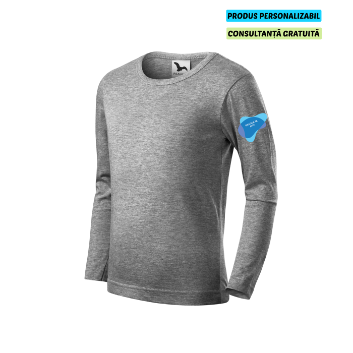 Malfini Tricou maneca lunga Copii Gri inchis FIT-T LS Personalizat