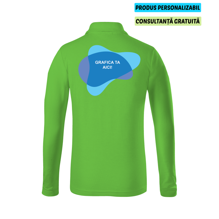 Malfini Tricou Polo maneca lunga Copii Verde mar Personalizat Malfini Tricou Polo maneca lunga Copii Verde mar Personalizat