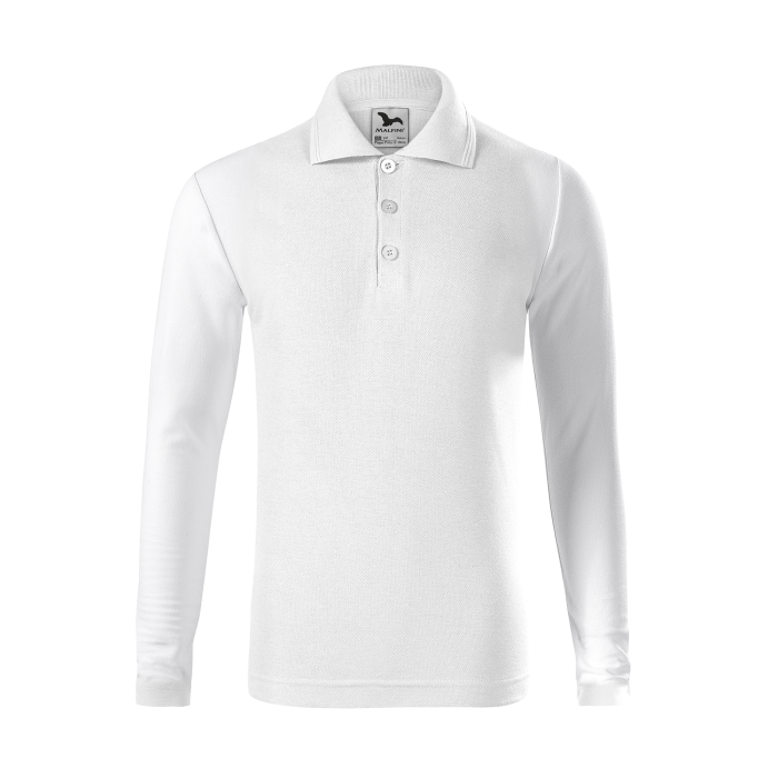 Malfini Tricou Polo maneca lunga Copii Alb