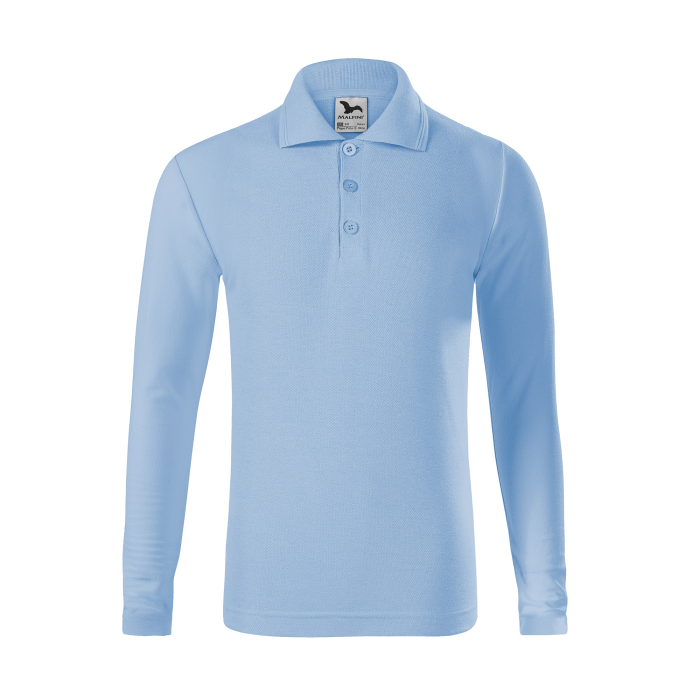 Malfini Tricou Polo maneca lunga Copii Albastru deschis
