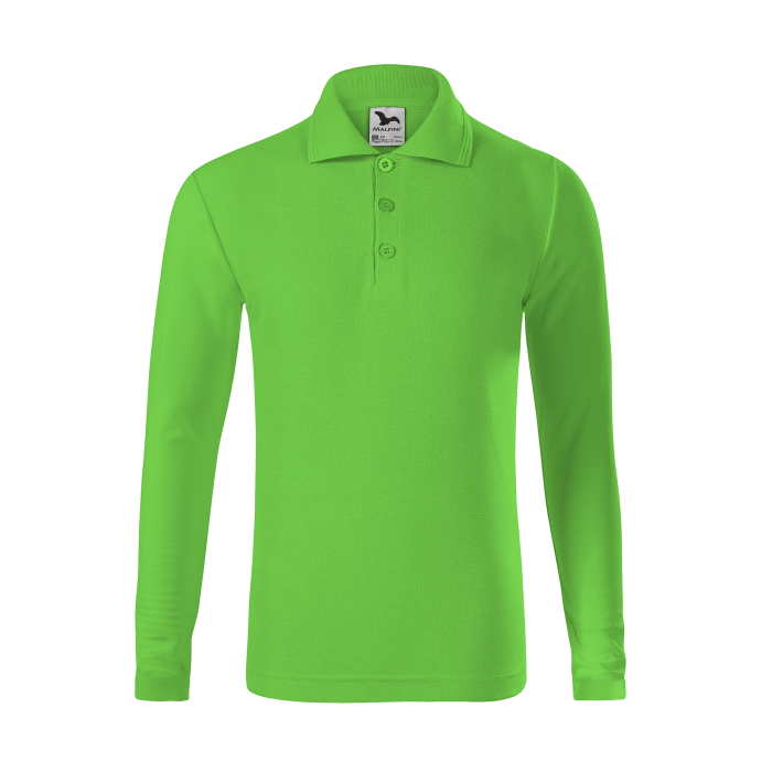 Malfini Tricou Polo maneca lunga Copii Verde mar