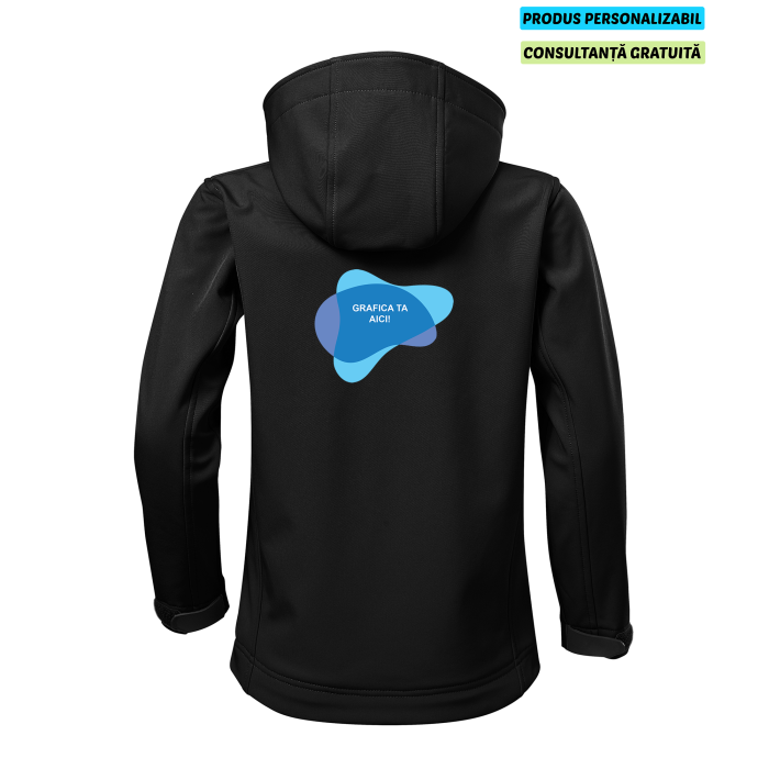 Malfini Jacheta Softshell Copii Negru PERFORMANCE Personalizata