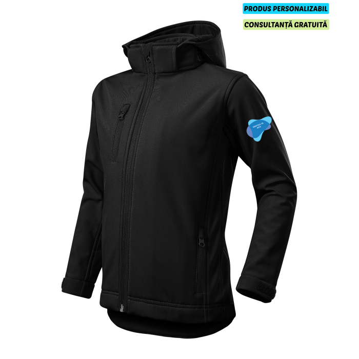 Malfini Jacheta Softshell Copii Negru PERFORMANCE Personalizata
