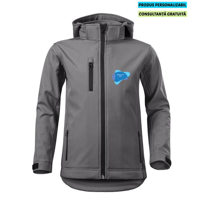 Malfini Jacheta Softshell Copii Gri metalic PERFORMANCE Personalizata
