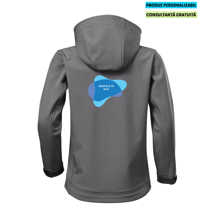 Malfini Jacheta Softshell Copii Gri metalic PERFORMANCE Personalizata