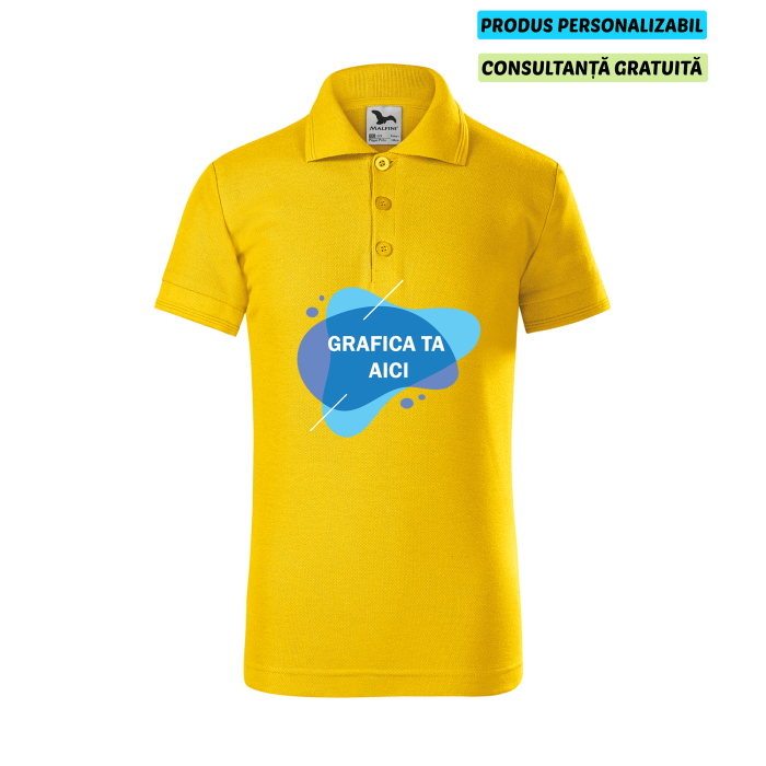 Malfini Tricou Polo Copii Galben Personalizat