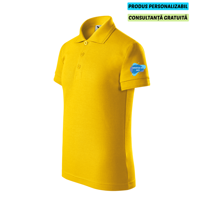Malfini Tricou Polo Copii Galben Personalizat