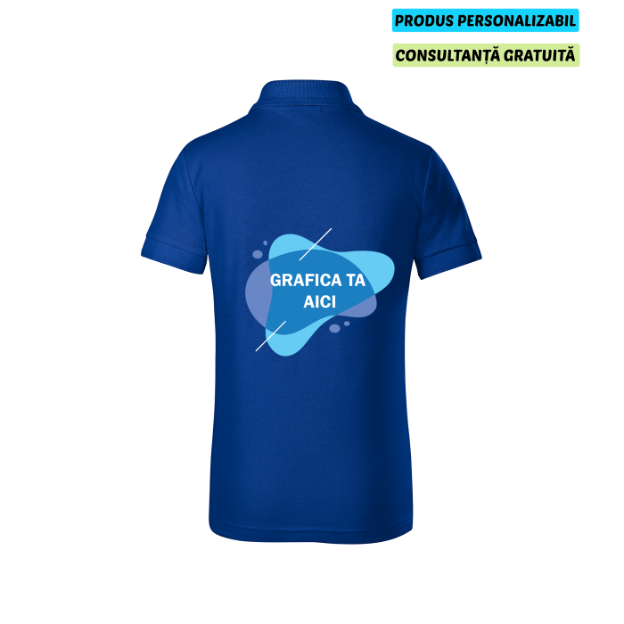Malfini Tricou Polo Copii Albastru regal Personalizat