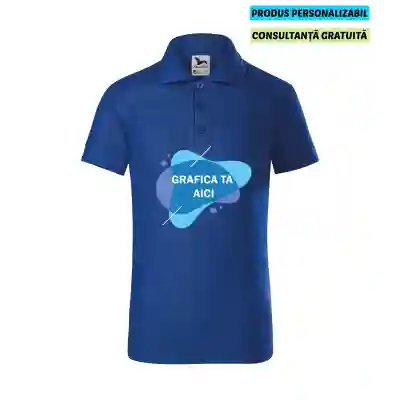 Malfini Tricou Polo Copii Albastru regal Personalizat