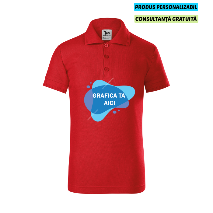 Malfini Tricou Polo Copii Rosu Personalizat