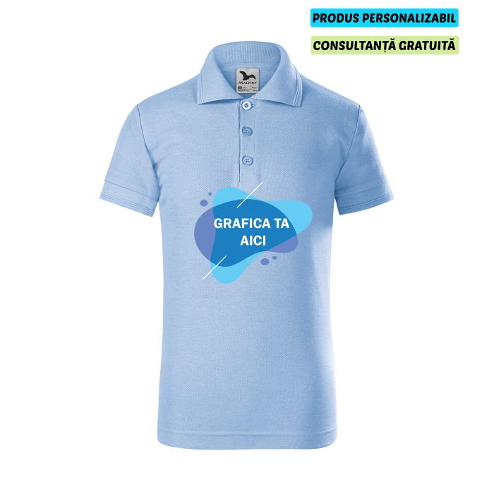 Malfini Tricou Polo Copii Bleu Personalizat