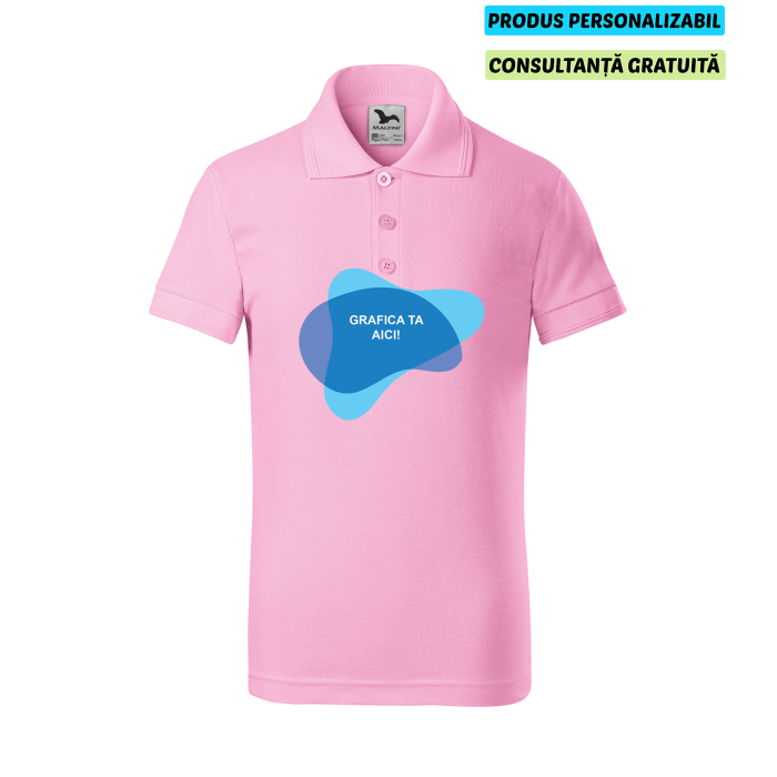 Malfini Tricou Polo Copii Roz Personalizat