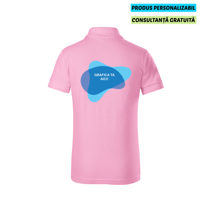 Malfini Tricou Polo Copii Roz Personalizat