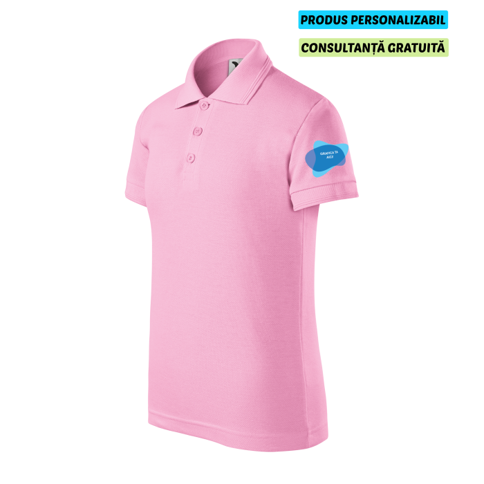 Malfini Tricou Polo Copii Roz Personalizat