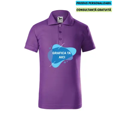 Malfini Tricou Polo Copii Violet Personalizat