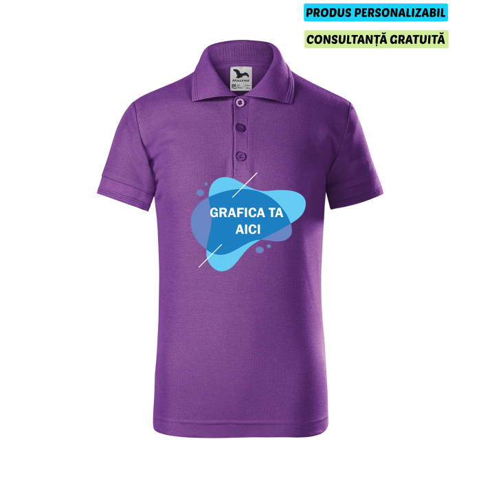Malfini Tricou Polo Copii Violet Personalizat