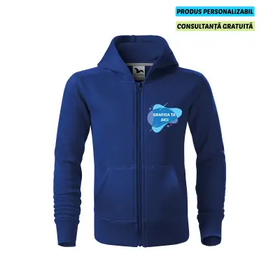 Malfini Hanorac cu fermoar Copii Albastru regal Personalizat