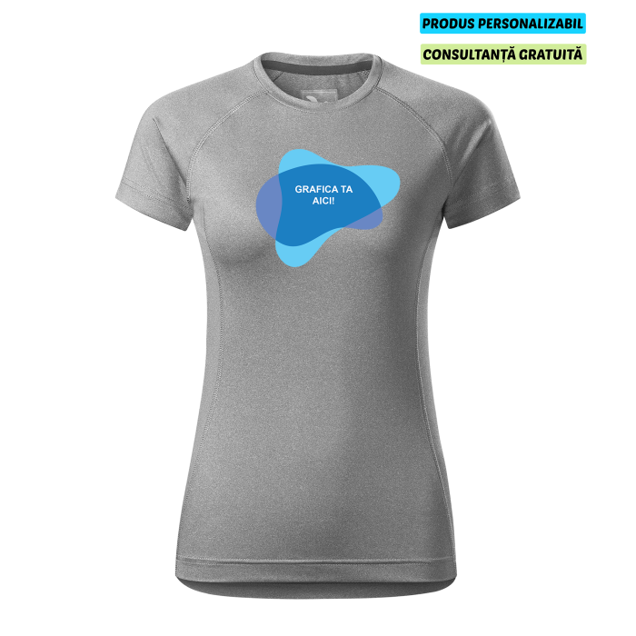 Malfini Tricou Dama Gri inchis Destiny Personalizat