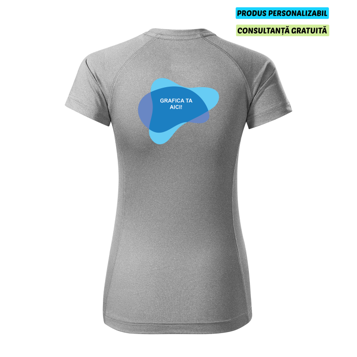 Malfini Tricou Dama Gri inchis Destiny Personalizat