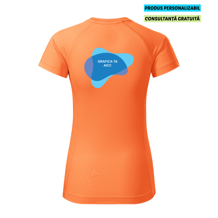 Malfini Tricou Dama Mandarina neon Destiny Personalizat