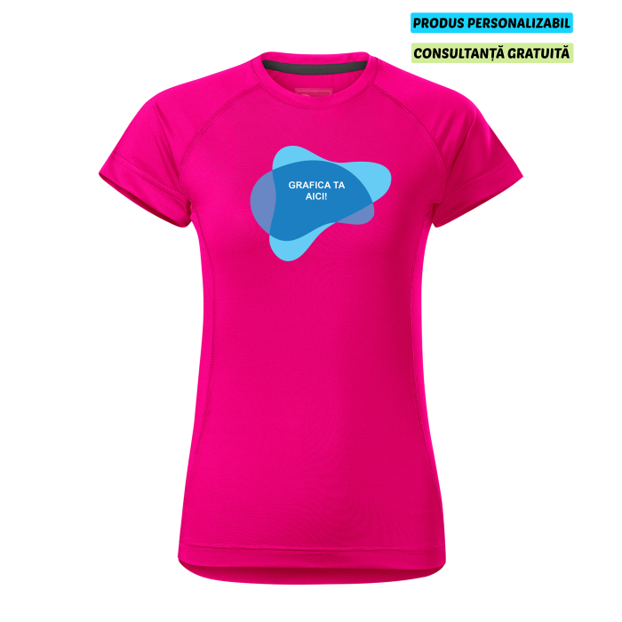Malfini Tricou Dama Roz neon Destiny Personalizat