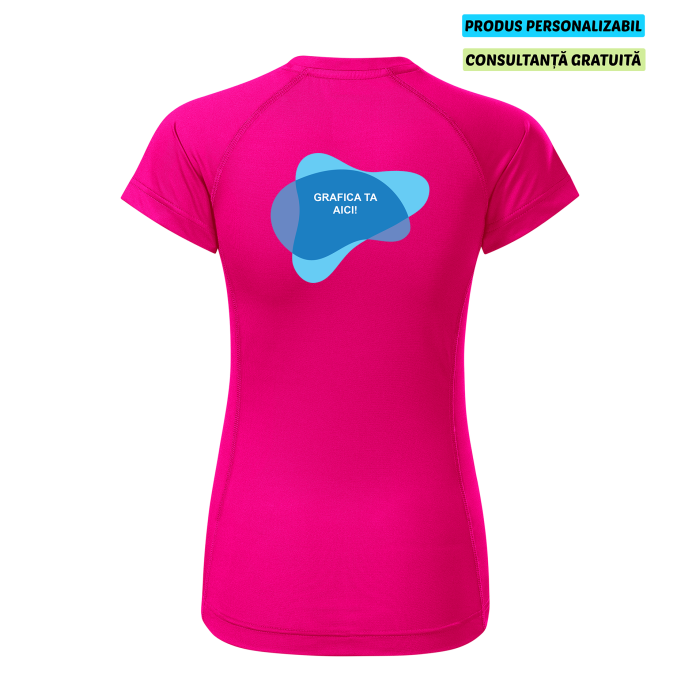 Malfini Tricou Dama Roz neon Destiny Personalizat