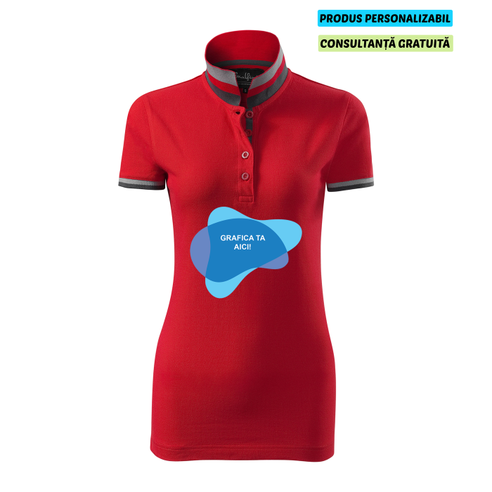 Malfini Tricou Polo Dama Rosu Collar up Personalizat Malfini Tricou Polo Dama Rosu Collar up Personalizat