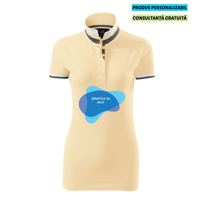 Malfini Tricou Polo Dama Vanilie Collar up Personalizat Malfini Tricou Polo Dama Vanilie Collar up Personalizat
