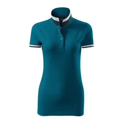 Malfini Tricou Polo Dama Albastru petrol Collar up