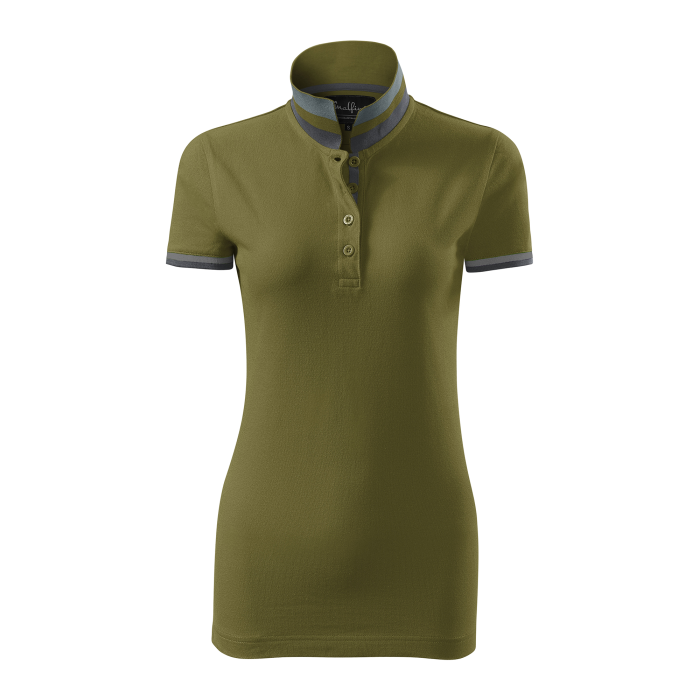 Malfini Tricou Polo Dama Verde avocado Collar up