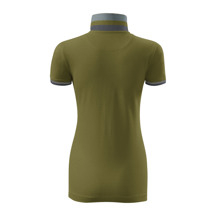Malfini Tricou Polo Dama Verde avocado Collar up