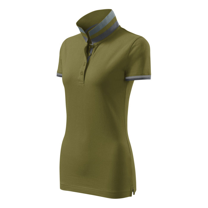 Malfini Tricou Polo Dama Verde avocado Collar up