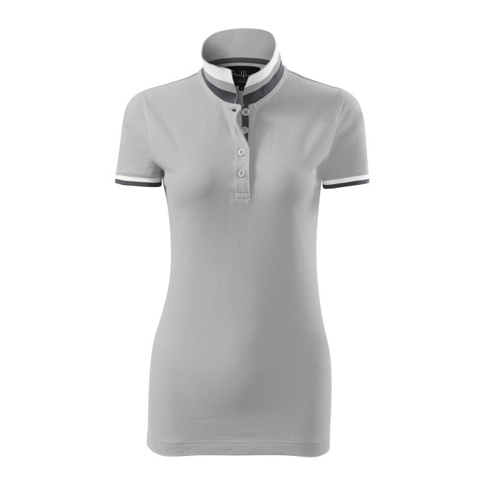 Malfini Tricou Polo Dama Gri deschis Collar up