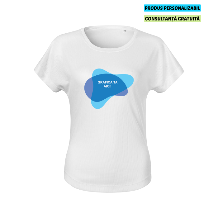 Malfini Tricou Dama Alb Chance (GRS) Personalizat