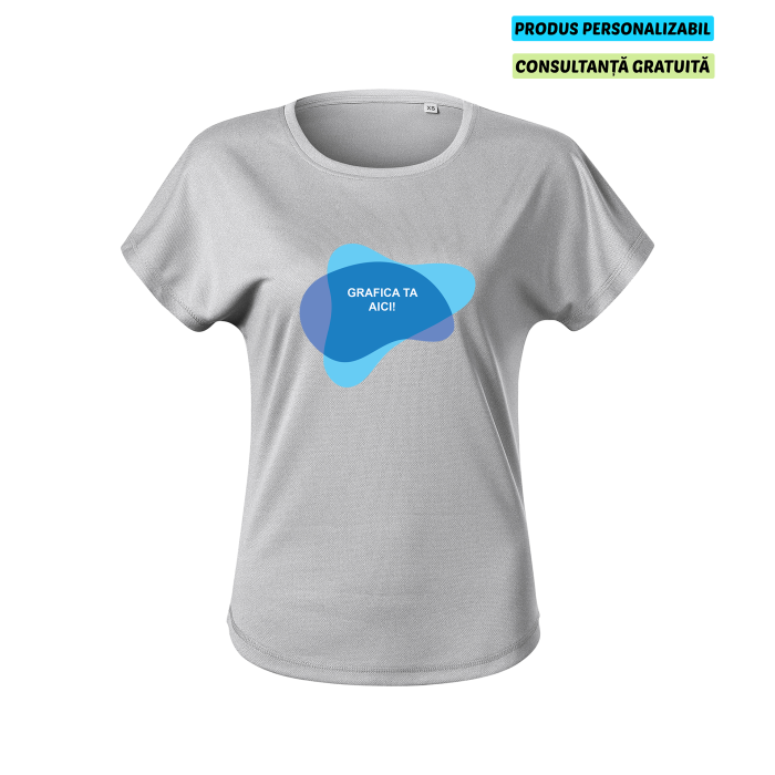 Malfini Tricou Dama Argintiu melanj Chance (GRS) Personalizat