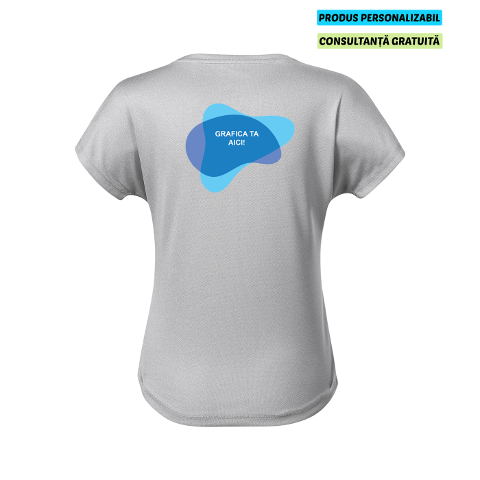 Malfini Tricou Dama Argintiu melanj Chance (GRS) Personalizat