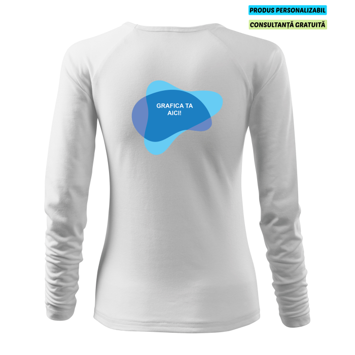 Malfini Tricou maneca lunga Dama Alb Elegance Personalizat