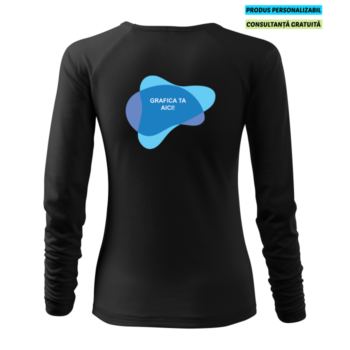 Malfini Tricou maneca lunga Dama Negru Elegance Personalizat