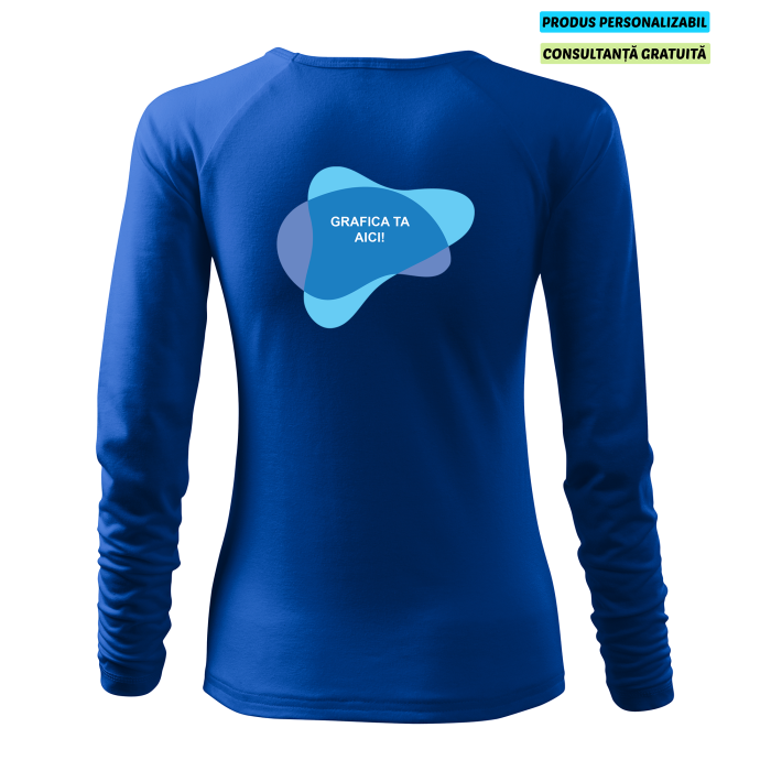Malfini Tricou maneca lunga Dama Albastru regal Elegance Personalizat