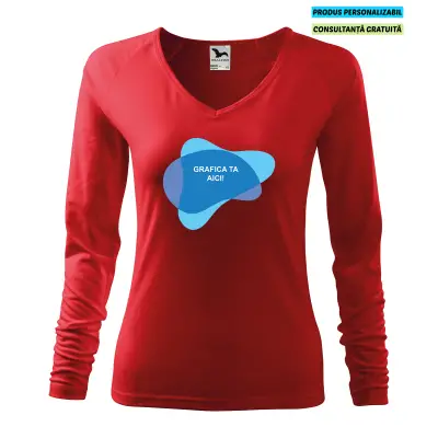 Malfini Tricou maneca lunga Dama Rosu Elegance Personalizat