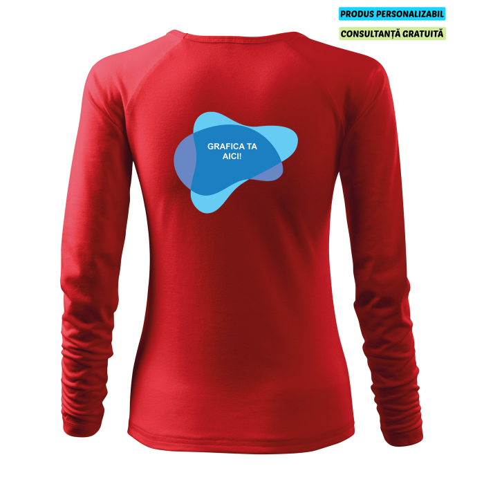 Malfini Tricou maneca lunga Dama Rosu Elegance Personalizat