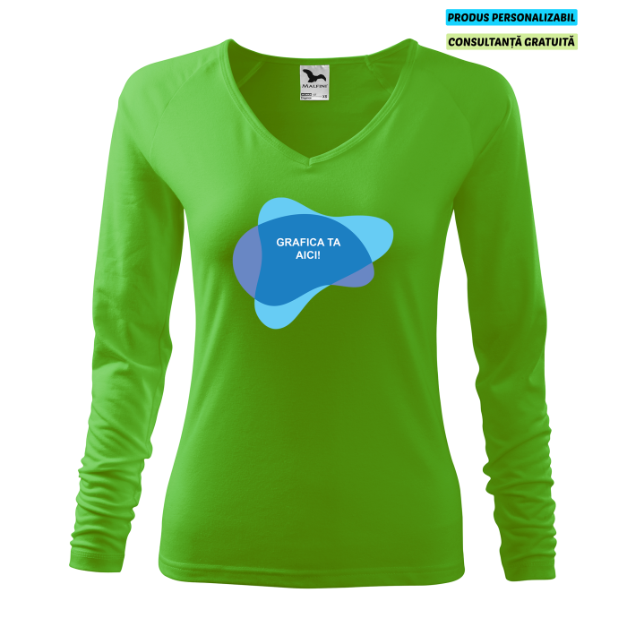 Malfini Tricou maneca lunga Dama Verde mar Elegance Personalizat