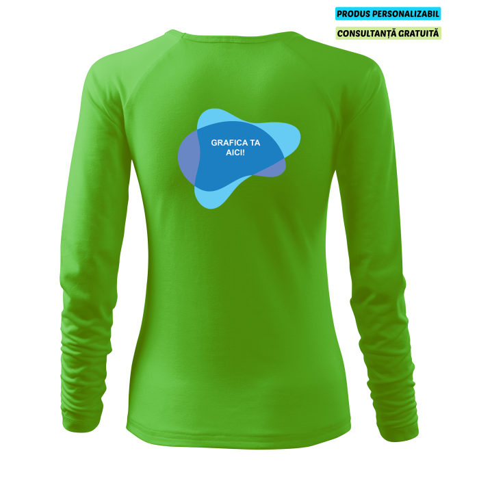 Malfini Tricou maneca lunga Dama Verde mar Elegance Personalizat