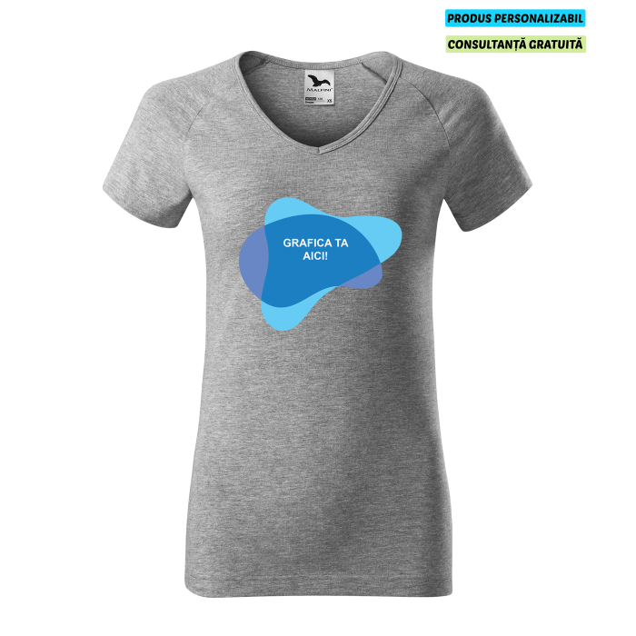 Malfini Tricou Dama Gri inchis Dream Personalizat