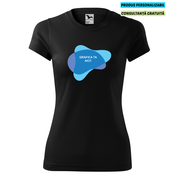 Malfini Tricou Dama Negru Fantasy Personalizat