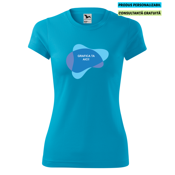 Malfini Tricou Dama Turcoaz Fantasy Personalizat