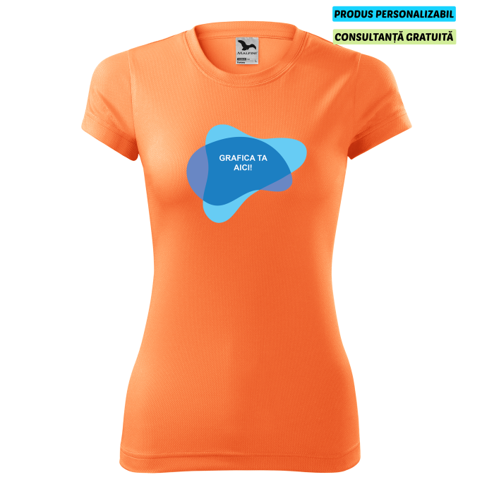 Malfini Tricou Dama Mandarina neon Fantasy Personalizat