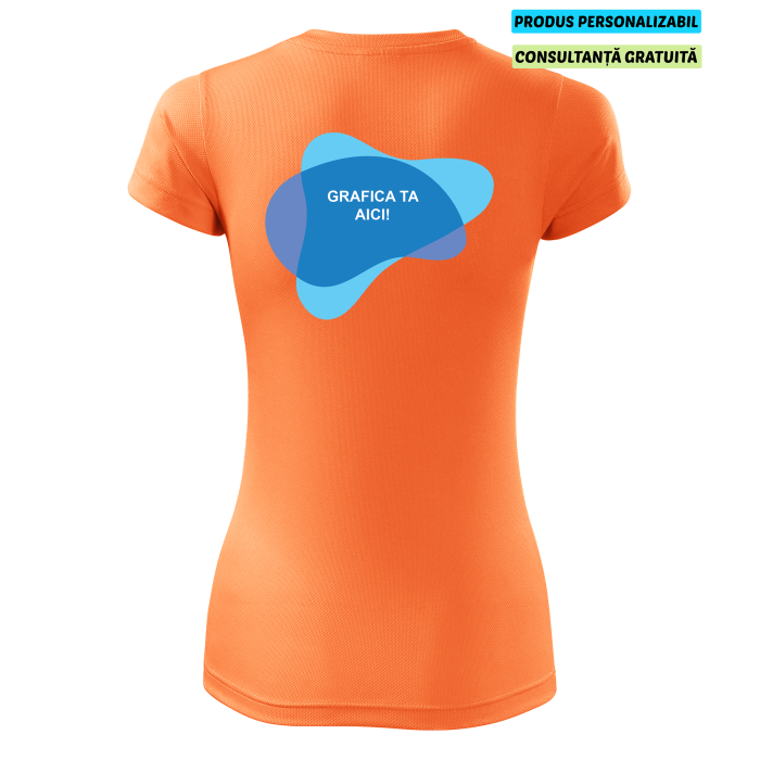 Malfini Tricou Dama Mandarina neon Fantasy Personalizat